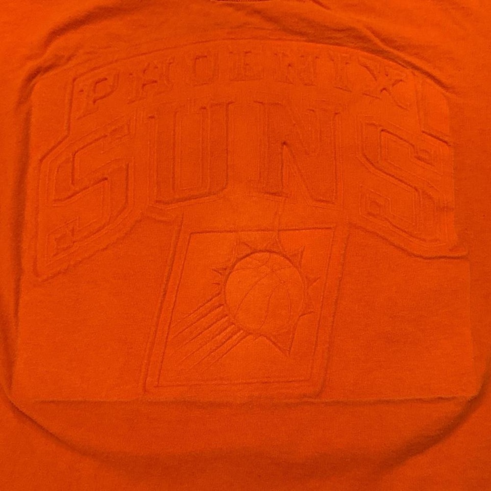 Single Stitch Vintage Embossed Phoenix Suns T-Shirt Large | Mac Daddy Whole Deal - Picture 2 of 4